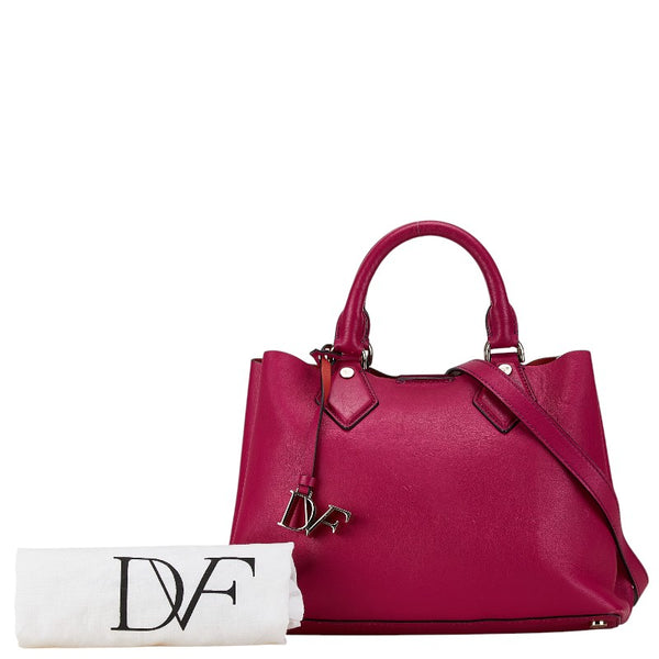 ダイアンフォンファステンバーグ ハンドバッグ ショルダーバッグ 2WAY ピンク レザー レディース DIANE VON FURSTENBERG 【中古】