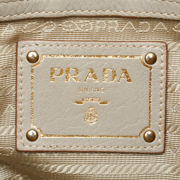 プラダ ハンドバッグ ショルダーバッグ 2WAY グレー レザー レディース PRADA 【中古】