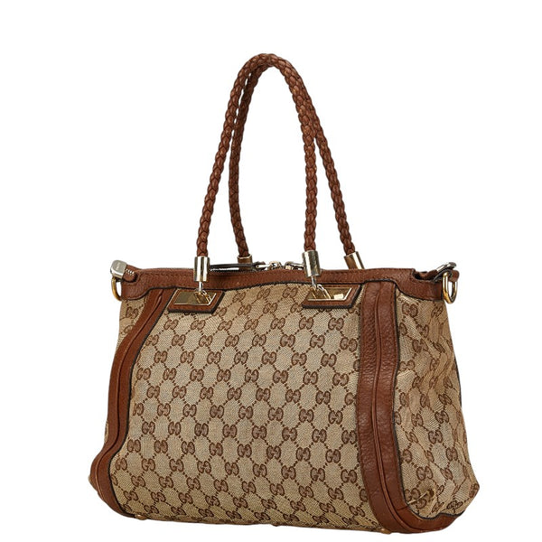 グッチ GGキャンバス バンブー ベラ ハンドバッグ ショルダーバッグ 2WAY 282300 ピンクゴールド レザー レディース GUCCI 【中古】