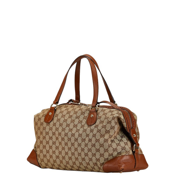 グッチ GGキャンバス ハンドバッグ ショルダーバッグ 2WAY 296897 ベージュ ブラウン キャンバス レザー レディース GUCCI 【中古】