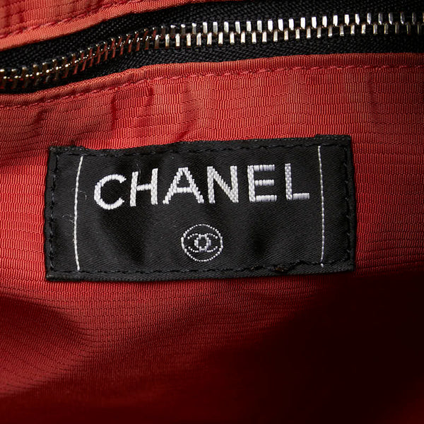 シャネル 旧トラベルライン トートバッグ ブラック ホワイト ナイロン レディース CHANEL 【中古】