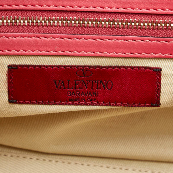 ヴァレンチノ ローマンスタッズ ハンドバッグ ショルダーバッグ 2WAY ピンク レザー レディース Valentino 【中古】