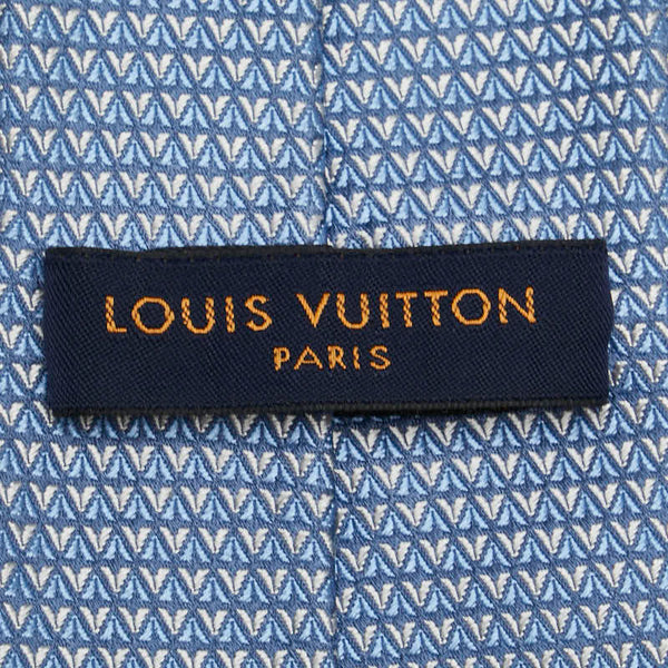 ルイ ヴィトン クラヴァット ダイヤモンドブイ ネクタイ M71209 ブルー シルク メンズ LOUIS VUITTON 【中古】