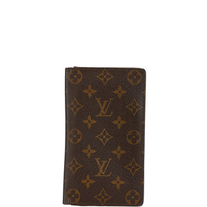 ルイ ヴィトン モノグラム ポルト シェキエ カルトクレディ 長財布 M62225 ブラウン PVC レザー レディース LOUIS VUITTON 【中古】