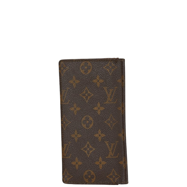 ルイ ヴィトン モノグラム ポルト シェキエ カルトクレディ 長財布 M62225 ブラウン PVC レザー レディース LOUIS VUITTON 【中古】