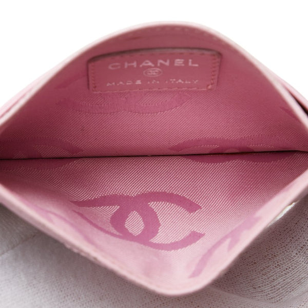 シャネル カンボンライン ココマーク カードケース ピンク レザー レディース CHANEL 【中古】