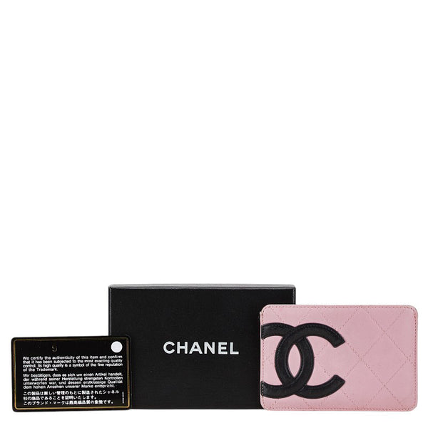 シャネル カンボンライン ココマーク カードケース ピンク レザー レディース CHANEL 【中古】