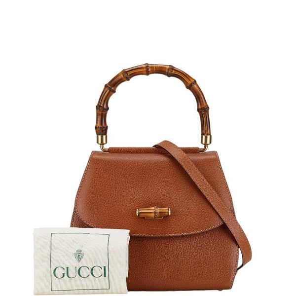 グッチ バンブー ハンドバッグ ショルダーバッグ 2WAY 000 46 0266 ブラウン レザー レディース GUCCI 【中古】