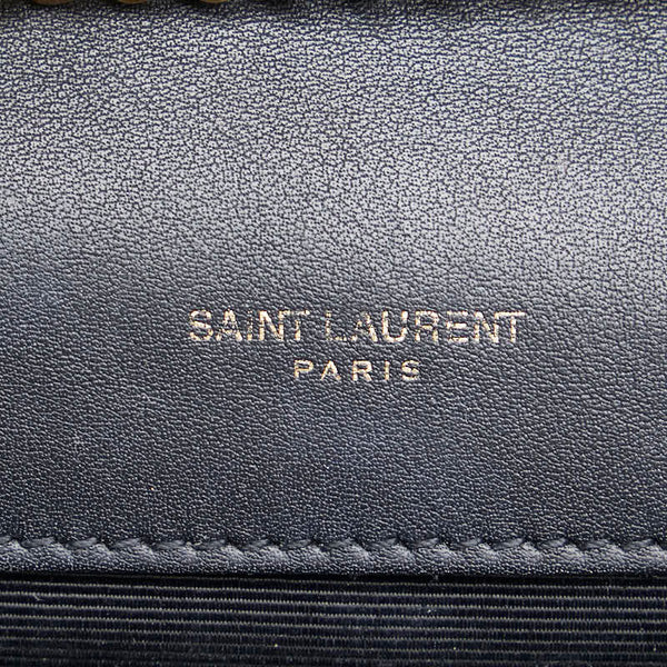 サンローラン YSLロゴ チェーンショルダーバッグ ハンドバッグ ブルー ツイード レディース SAINT LAURENT 【中古】