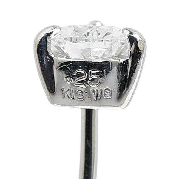 K18WG ホワイトゴールド ダイヤ0.50ct スタッドピアス レディース 【中古】