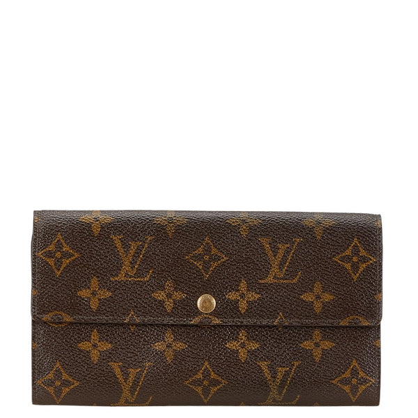 ルイ ヴィトン モノグラム ポルトフォイユ サラ 長財布 M61726 ブラウン PVC レザー レディース LOUIS VUITTON 【中古】