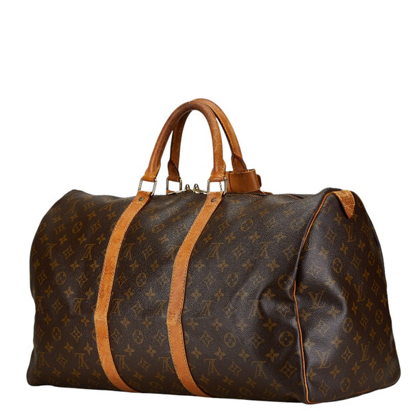 ルイ ヴィトン モノグラム キーポル50 ボストンバッグ トラベルバッグ M41426 ブラウン PVC レザー レディース LOUIS VUITTON 【中古】