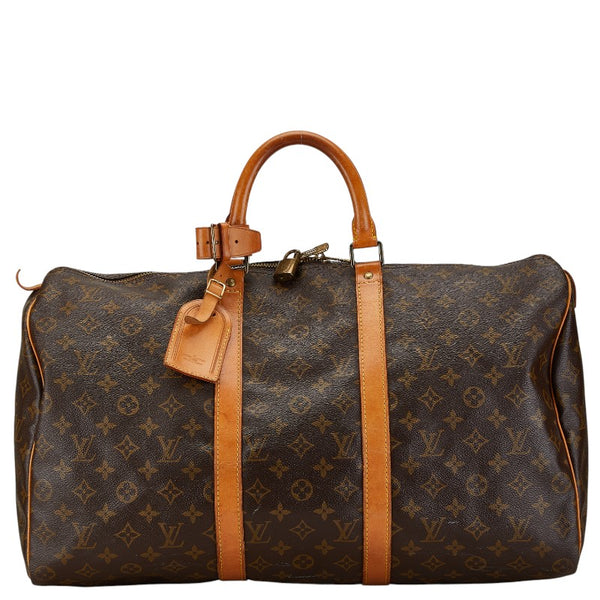 ルイ ヴィトン モノグラム キーポル50 ボストンバッグ トラベルバッグ M41426 ブラウン PVC レザー レディース LOUIS VUITTON 【中古】