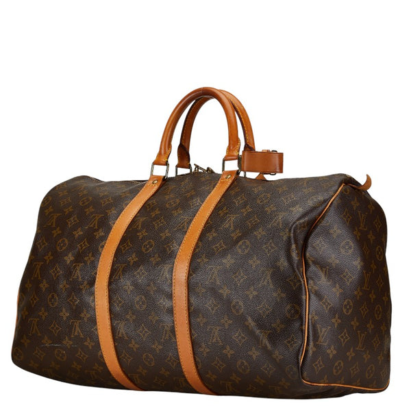 ルイ ヴィトン モノグラム キーポル50 ボストンバッグ トラベルバッグ M41426 ブラウン PVC レザー レディース LOUIS VUITTON 【中古】