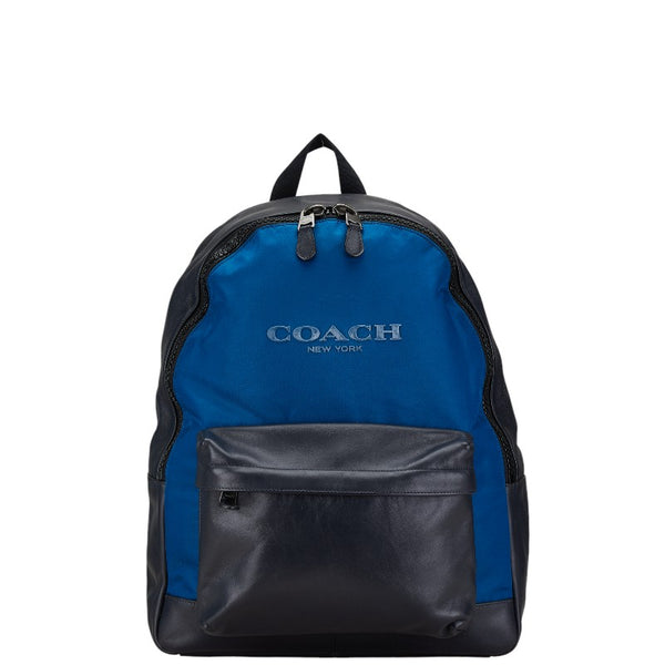 コーチ チャールズ リュック バックパック F59321 ネイビー ブルー ナイロン レザー メンズ COACH 【中古】