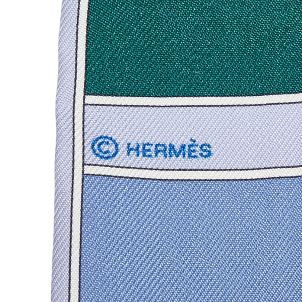 エルメス ツイリー カマイユ スカーフ ブルー グリーン マルチカラー シルク レディース HERMES 【中古】