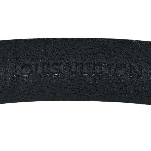 ルイ ヴィトン エピ ブラスレ フラワーアクション バングル M6532 ブラック ゴールド メッキ レザー レディース LOUIS VUITTON 【中古】