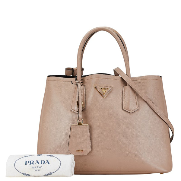 プラダ 三角ロゴプレート ハンドバッグ ショルダーバッグ 2WAY BN2775 ピンク レザー レディース PRADA 【中古】