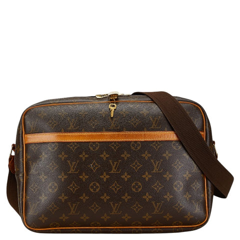 ルイ ヴィトン モノグラム リポーターGM 斜め掛け ショルダーバッグ M45252 ブラウン PVC レザー レディース LOUIS VUITTON 【中古】