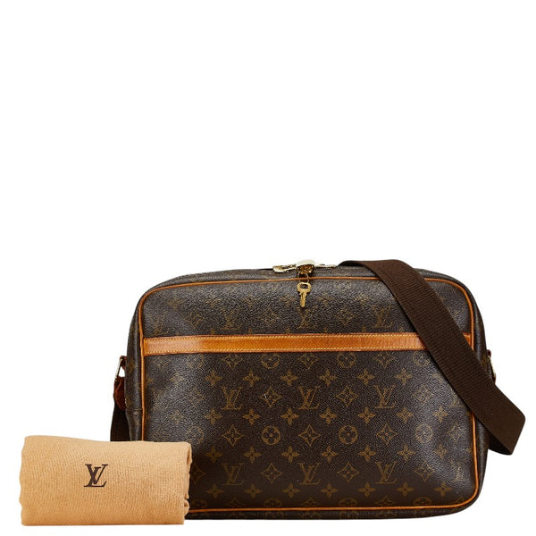 ルイ ヴィトン モノグラム リポーターGM 斜め掛け ショルダーバッグ M45252 ブラウン PVC レザー レディース LOUIS VUITTON 【中古】