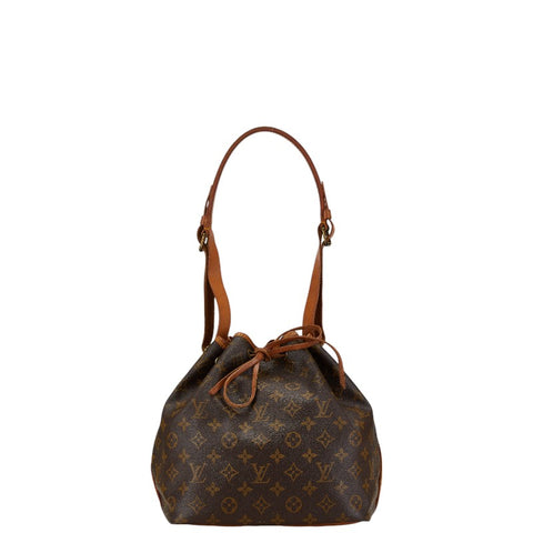 ルイ ヴィトン モノグラム プチノエ  肩掛け ショルダーバッグ M42226 ブラウン PVC レザー レディース LOUIS VUITTON 【中古】