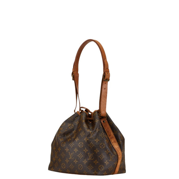 ルイ ヴィトン モノグラム プチノエ  肩掛け ショルダーバッグ M42226 ブラウン PVC レザー レディース LOUIS VUITTON 【中古】