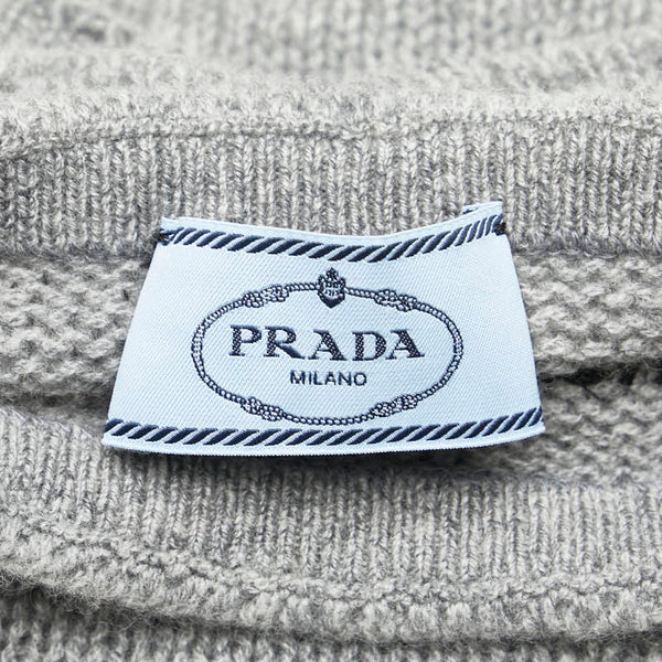 プラダ モックネック カットアウト ニット サイズ：38 グレー カシミヤ レディース PRADA 【中古】