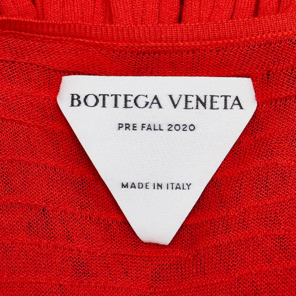 ボッテガヴェネタ PRE FALL 2020 フリンジトップス ノースリーブトップス サイズ:XS レッド コットン シルク レディース BOTTEGAVENETA 【中古】