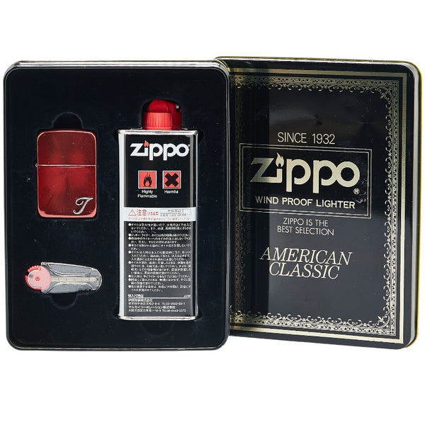 ジッポ オイルライター レッド ステンレス メンズ ZIPPO 【中古】