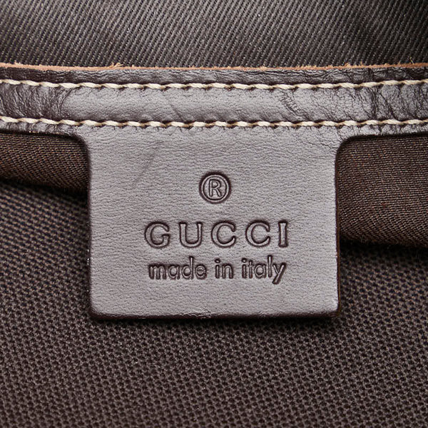 グッチ GGスプリーム ウエストバッグ ボディバッグ カーキ ブラウン PVC レザー レディース GUCCI 【中古】