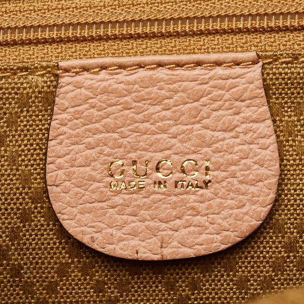 グッチ バンブー リュック バックパック 003 58 0016 ベージュ ピンク スウェード レザー レディース GUCCI 【中古】