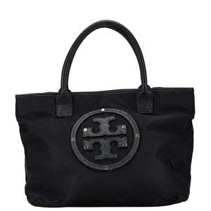 トリーバーチ ハンドバッグ トートバッグ ブラック ナイロン レザー レディース Tory Burch 【中古】