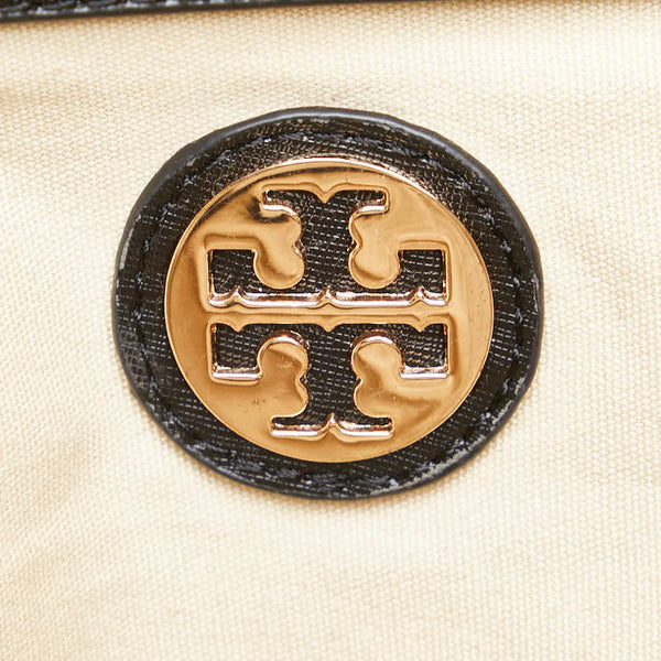 トリーバーチ ハンドバッグ トートバッグ ブラック ナイロン レザー レディース Tory Burch 【中古】