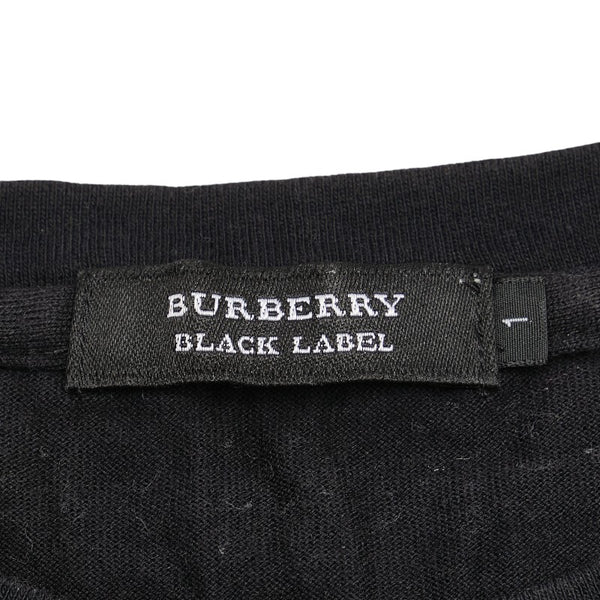 バーバリー ノバチェック ブラックレーベル 半袖Ｔシャツ サイズ:1 ブラック ベージュ コットン レディース BURBERRY 【中古】