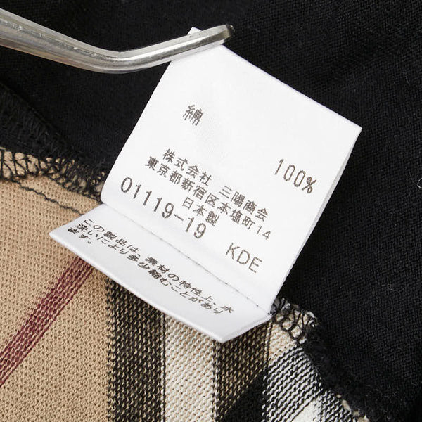 バーバリー ノバチェック ブラックレーベル 半袖Ｔシャツ サイズ:1 ブラック ベージュ コットン レディース BURBERRY 【中古】