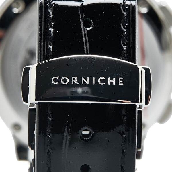 Corniche ヘリテージ クロノグラフ シエル ノクタ アベンチュリンーン 日本150本限定 CRN034A クオーツ ブルー文字盤 ステンレススチール レザー メンズ 【中古】