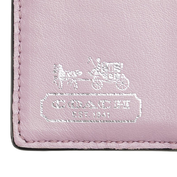 コーチ オプアート 二つ折り財布 ブラック PVC レザー レディース COACH 【中古】