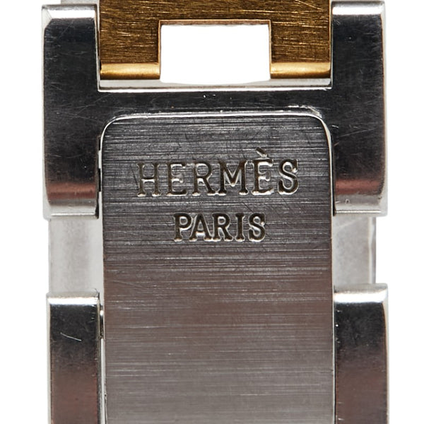 エルメス クリッパー 腕時計 クオーツ アイボリー文字盤 ステンレススチール メッキ レディース HERMES 【中古】