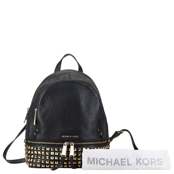 マイケルコース スタッズ リュック バックパック ブラック レザー レディース Michael Kors 【中古】