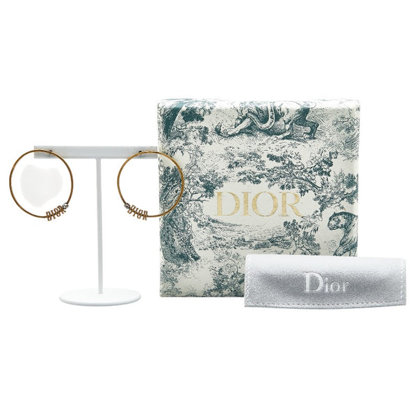 ディオール ロゴ ピアス ゴールド メッキ レディース Dior 【中古】