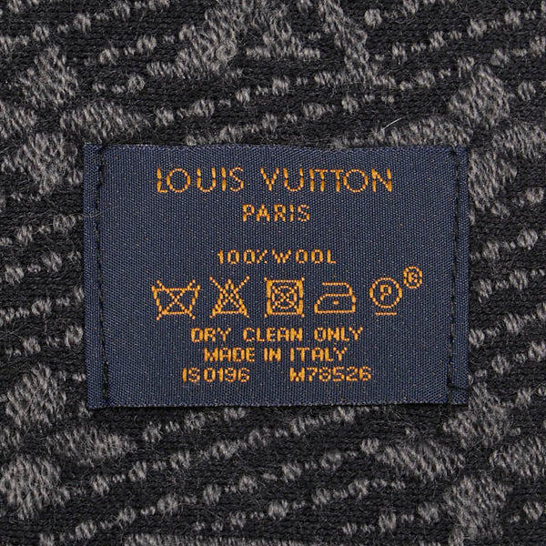 ルイ ヴィトン エシャルプ　モノグラム クラシック マフラー M78526 アントラシット ダークグレー ブラック ウール メンズ LOUIS VUITTON 【中古】