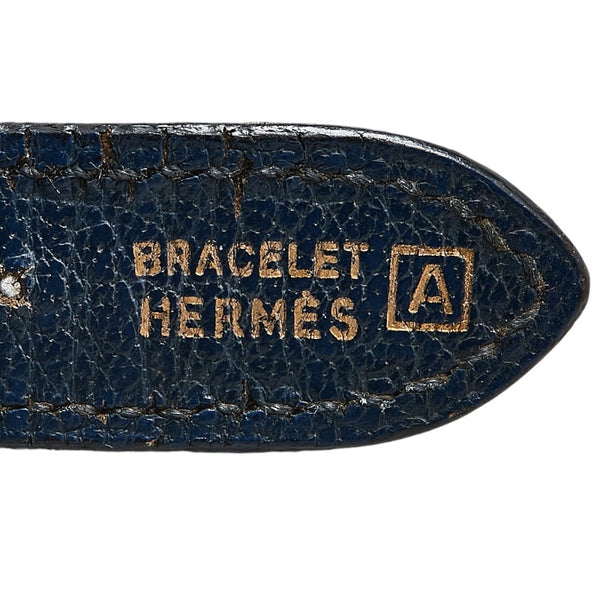 エルメス クリッパー クロノ 腕時計 CL1.910 クオーツ ネイビー文字盤 ステンレススチール レザー メンズ HERMES 【中古】