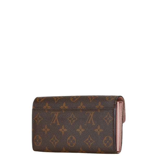 ルイ ヴィトン モノグラム ポルトフォイユ サラ 長財布 M62235 ローズ バレリーヌ ブラウン PVC レディース LOUIS VUITTON 【中古】