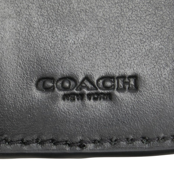 コーチ シグネチャー キーケース 5連 F76986 ブラック レザー レディース COACH 【中古】