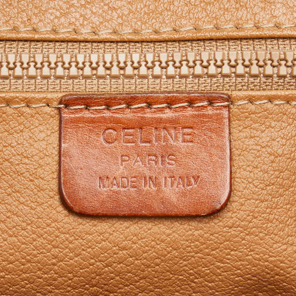 セリーヌ マカダム ハンドバッグ ミニボストンバッグ ブラウン PVC レザー レディース CELINE 【中古】