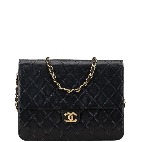 シャネル マトラッセ ココマーク チェーン ショルダーバッグ ブラック ラムスキン レディース CHANEL 【中古】