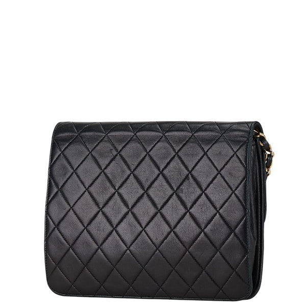 シャネル マトラッセ ココマーク チェーン ショルダーバッグ ブラック ラムスキン レディース CHANEL 【中古】