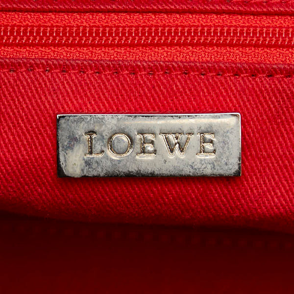 ロエベ アナグラムロゴ アマソナ28 バイカラー ハンドバッグ ベージュ ブラウン スウェード レザー レディース LOEWE 【中古】