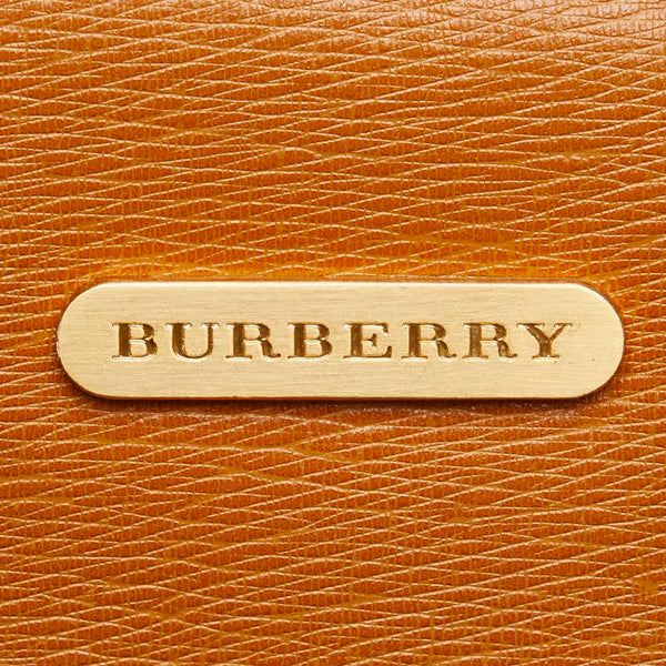 バーバリー ノバチェック シャドーホース トートバッグ ブラウン レザー レディース BURBERRY 【中古】