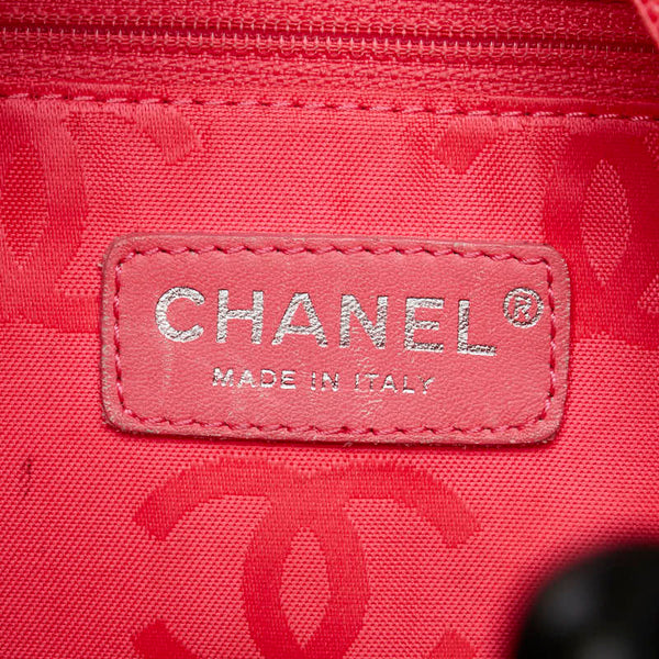 シャネル カンボンライン ココマーク キルティング トートバッグ ブラック ラムスキン エナメル レディース CHANEL 【中古】